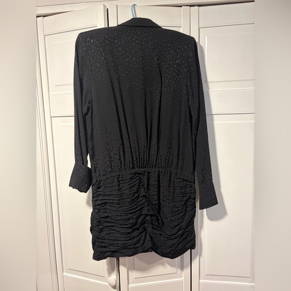 NWT Zara Black Long Sleeve Dress w/ Rhinestone front button closure Animal print - Picture 5 of 5
